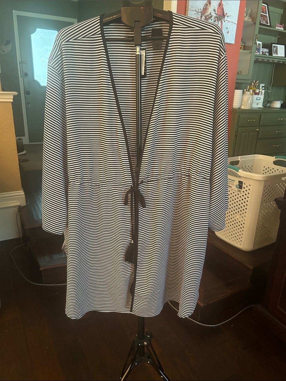 torrid Black & White Striped Tie-Front Swim Coverup